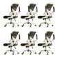 Removable Arms Chair Tilt Mechanism No Distressing Ergonomic Desk Chair with Wheels White-Black 6 Piece Set Without Headrest Clearhalo 'furn' 'furn_office_chair' 'Furniture' 'Office Chairs' 'Office Furniture' 'office_chair' 7345213