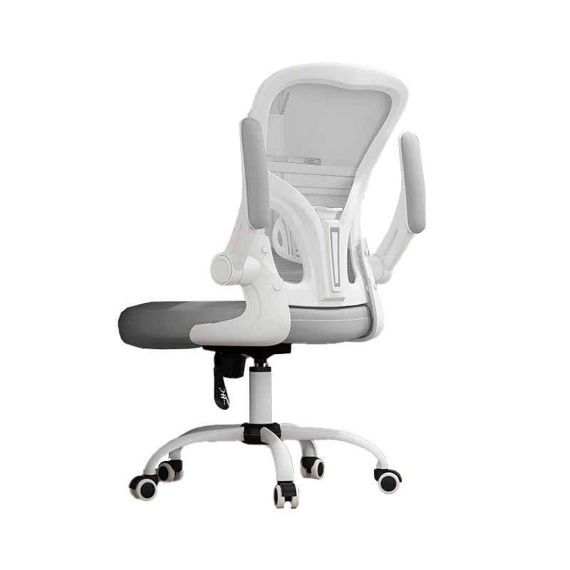 Removable Arms Chair Tilt Mechanism No Distressing Ergonomic Desk Chair with Wheels White-Gray 1 Piece Without Headrest Clearhalo 'furn' 'furn_office_chair' 'Furniture' 'Office Chairs' 'Office Furniture' 'office_chair' 7345218