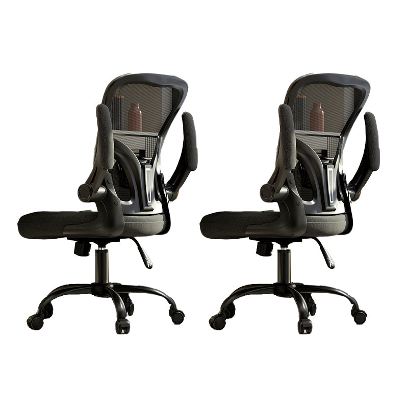 Removable Arms Chair Tilt Mechanism No Distressing Ergonomic Desk Chair with Wheels Black 2 Piece Set Without Headrest Clearhalo 'furn' 'furn_office_chair' 'Furniture' 'Office Chairs' 'Office Furniture' 'office_chair' 7345229