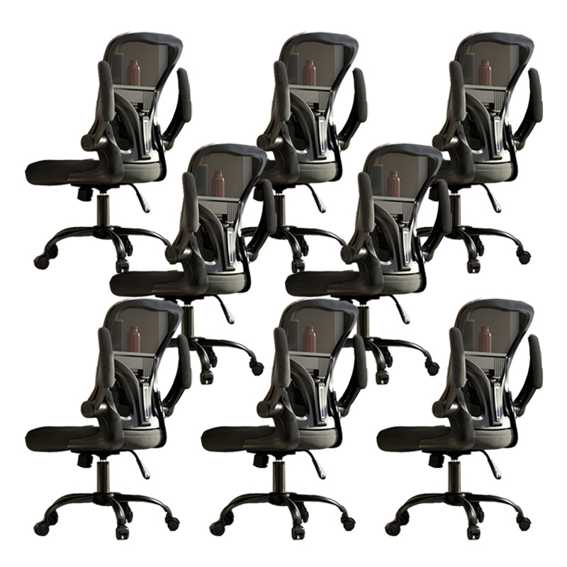Removable Arms Chair Tilt Mechanism No Distressing Ergonomic Desk Chair with Wheels Black 8 Piece Set Without Headrest Clearhalo 'furn' 'furn_office_chair' 'Furniture' 'Office Chairs' 'Office Furniture' 'office_chair' 7345232