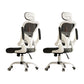 Removable Arms Chair Tilt Mechanism No Distressing Ergonomic Desk Chair with Wheels White-Black 2 Piece Set With Headrest Clearhalo 'furn' 'furn_office_chair' 'Furniture' 'Office Chairs' 'Office Furniture' 'office_chair' 7345234