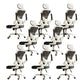 Removable Arms Chair Tilt Mechanism No Distressing Ergonomic Desk Chair with Wheels White-Black 8 Piece Set With Headrest Clearhalo 'furn' 'furn_office_chair' 'Furniture' 'Office Chairs' 'Office Furniture' 'office_chair' 7345237