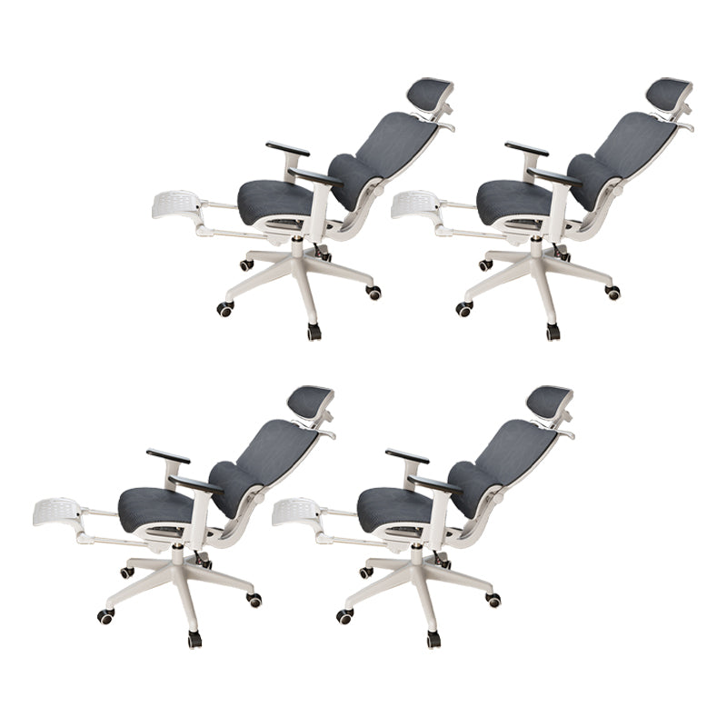 Mesh Ergonomic Adjustable Arms Office Chair High Back Home Task Chair Black White 4 Piece Set With Footrest Clearhalo 'furn' 'furn_office_chair' 'Furniture' 'Office Chairs' 'Office Furniture' 'office_chair' 7345255