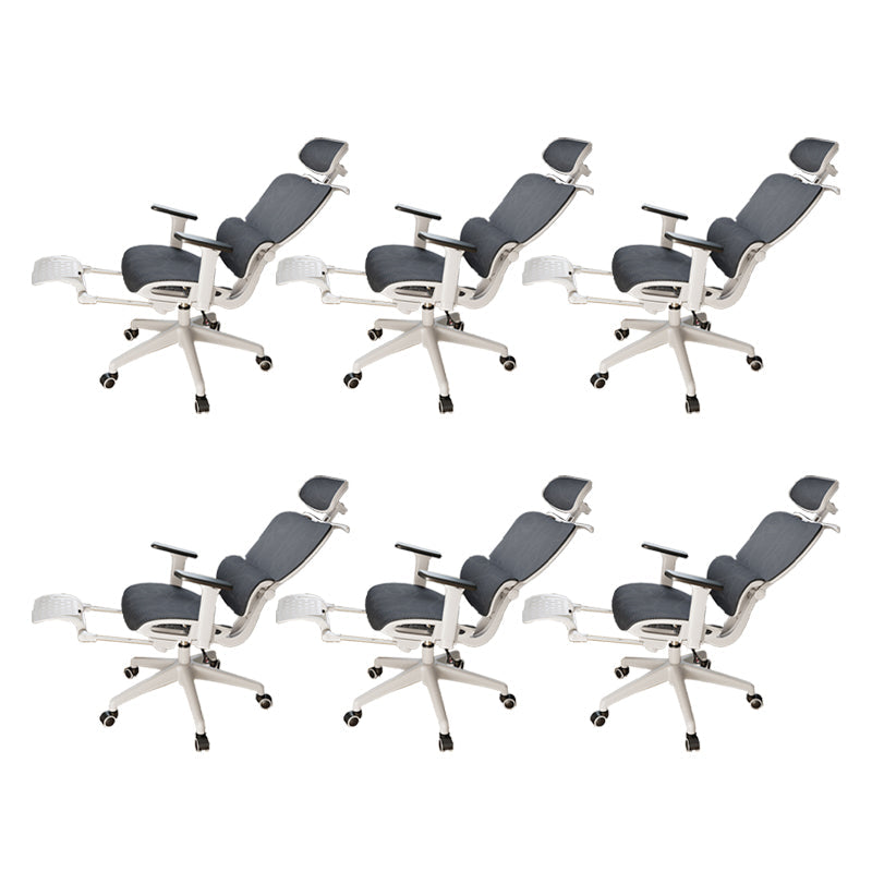 Mesh Ergonomic Adjustable Arms Office Chair High Back Home Task Chair Black White 6 Piece Set With Footrest Clearhalo 'furn' 'furn_office_chair' 'Furniture' 'Office Chairs' 'Office Furniture' 'office_chair' 7345257
