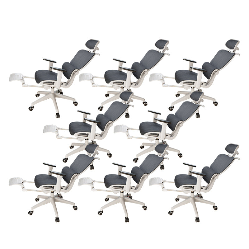 Mesh Ergonomic Adjustable Arms Office Chair High Back Home Task Chair Black White 8 Piece Set With Footrest Clearhalo 'furn' 'furn_office_chair' 'Furniture' 'Office Chairs' 'Office Furniture' 'office_chair' 7345258