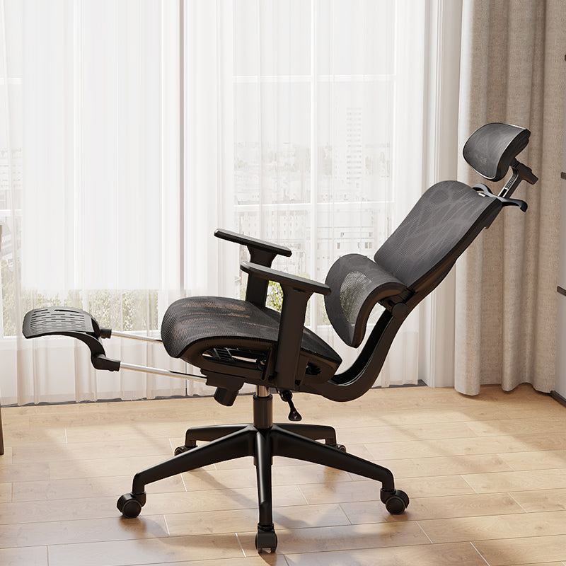 Mesh Ergonomic Adjustable Arms Office Chair High Back Home Task Chair Black 1 Piece With Footrest Clearhalo 'furn' 'furn_office_chair' 'Furniture' 'Office Chairs' 'Office Furniture' 'office_chair' 7345261