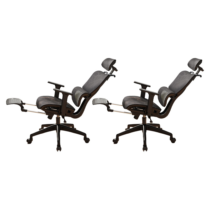 Mesh Ergonomic Adjustable Arms Office Chair High Back Home Task Chair Black 2 Piece Set With Footrest Clearhalo 'furn' 'furn_office_chair' 'Furniture' 'Office Chairs' 'Office Furniture' 'office_chair' 7345262