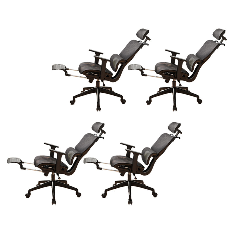 Mesh Ergonomic Adjustable Arms Office Chair High Back Home Task Chair Black 4 Piece Set With Footrest Clearhalo 'furn' 'furn_office_chair' 'Furniture' 'Office Chairs' 'Office Furniture' 'office_chair' 7345265