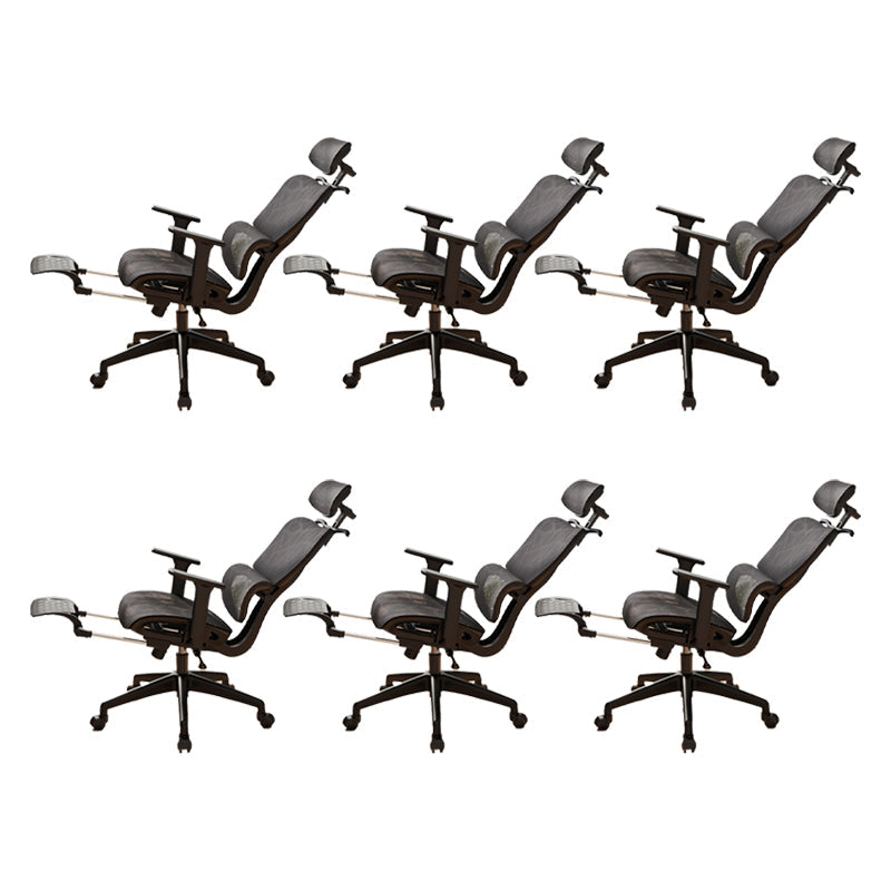 Mesh Ergonomic Adjustable Arms Office Chair High Back Home Task Chair Black 6 Piece Set With Footrest Clearhalo 'furn' 'furn_office_chair' 'Furniture' 'Office Chairs' 'Office Furniture' 'office_chair' 7345266