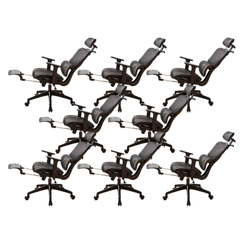 Mesh Ergonomic Adjustable Arms Office Chair High Back Home Task Chair Black 8 Piece Set With Footrest Clearhalo 'furn' 'furn_office_chair' 'Furniture' 'Office Chairs' 'Office Furniture' 'office_chair' 7345268