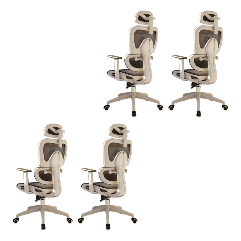 Mesh Ergonomic Adjustable Arms Office Chair High Back Home Task Chair Black White 4 Piece Set Without Footrest Clearhalo 'furn' 'furn_office_chair' 'Furniture' 'Office Chairs' 'Office Furniture' 'office_chair' 7345271