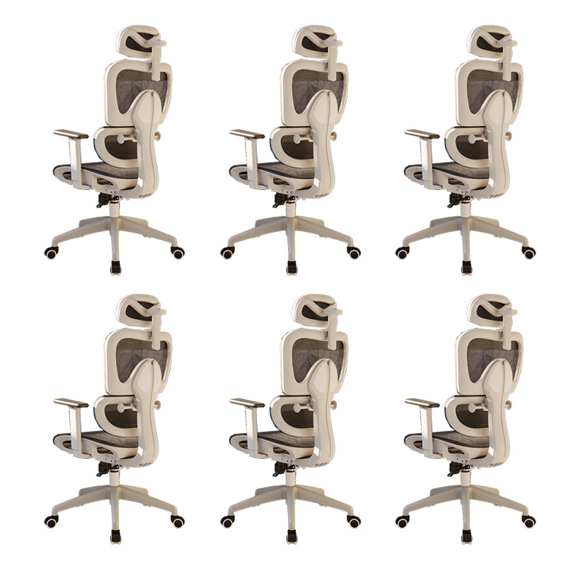 Mesh Ergonomic Adjustable Arms Office Chair High Back Home Task Chair Black White 6 Piece Set Without Footrest Clearhalo 'furn' 'furn_office_chair' 'Furniture' 'Office Chairs' 'Office Furniture' 'office_chair' 7345272