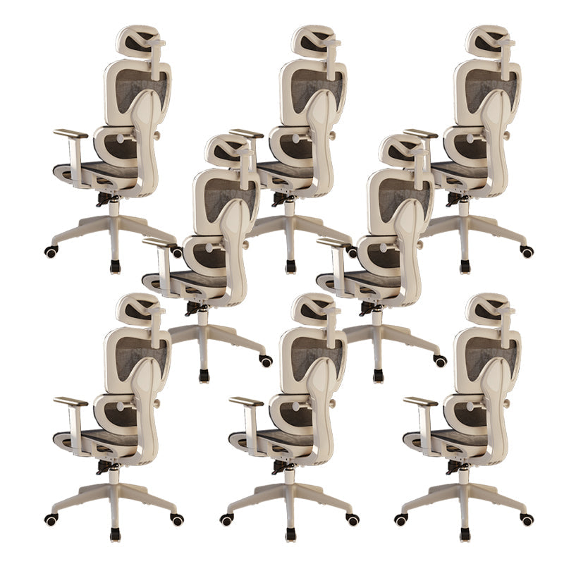 Mesh Ergonomic Adjustable Arms Office Chair High Back Home Task Chair Black White 8 Piece Set Without Footrest Clearhalo 'furn' 'furn_office_chair' 'Furniture' 'Office Chairs' 'Office Furniture' 'office_chair' 7345273