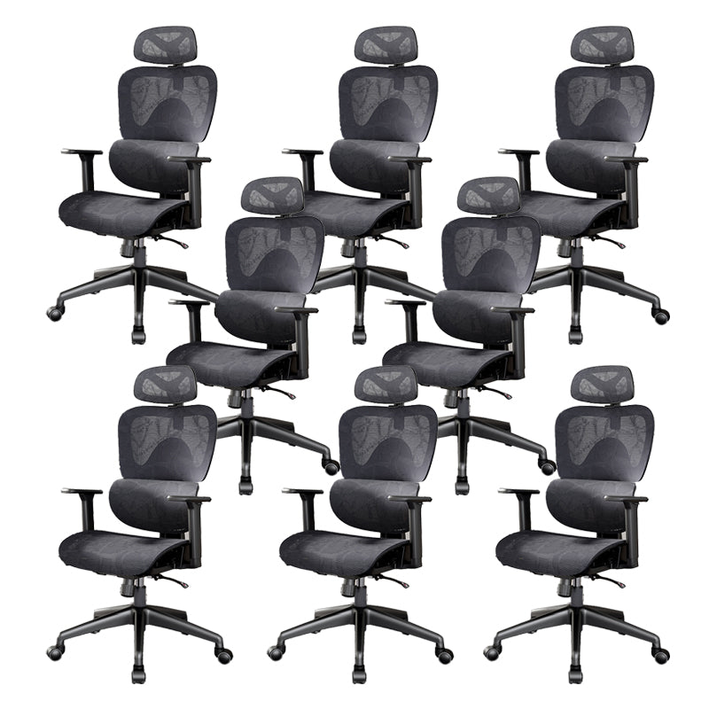 Mesh Ergonomic Adjustable Arms Office Chair High Back Home Task Chair Black 8 Piece Set Without Footrest Clearhalo 'furn' 'furn_office_chair' 'Furniture' 'Office Chairs' 'Office Furniture' 'office_chair' 7345278