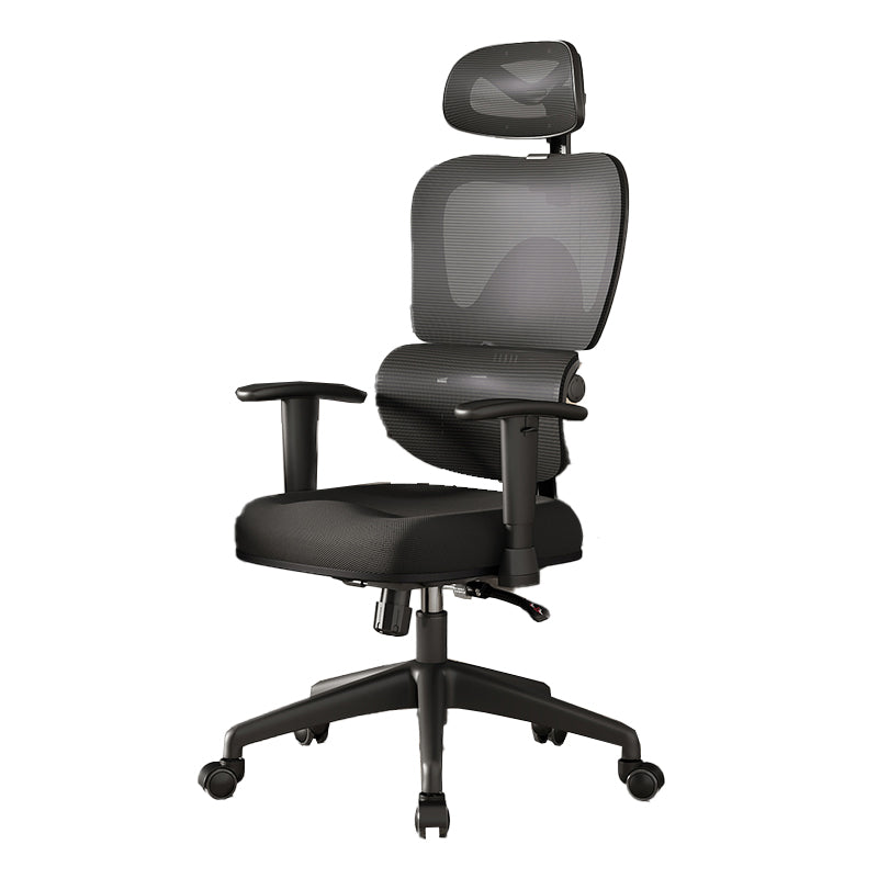 Mesh Ergonomic Adjustable Arms Office Chair High Back Home Task Chair Matte Black 1 Piece Without Footrest Clearhalo 'furn' 'furn_office_chair' 'Furniture' 'Office Chairs' 'Office Furniture' 'office_chair' 7345279