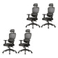 Mesh Ergonomic Adjustable Arms Office Chair High Back Home Task Chair Matte Black 4 Piece Set Without Footrest Clearhalo 'furn' 'furn_office_chair' 'Furniture' 'Office Chairs' 'Office Furniture' 'office_chair' 7345281