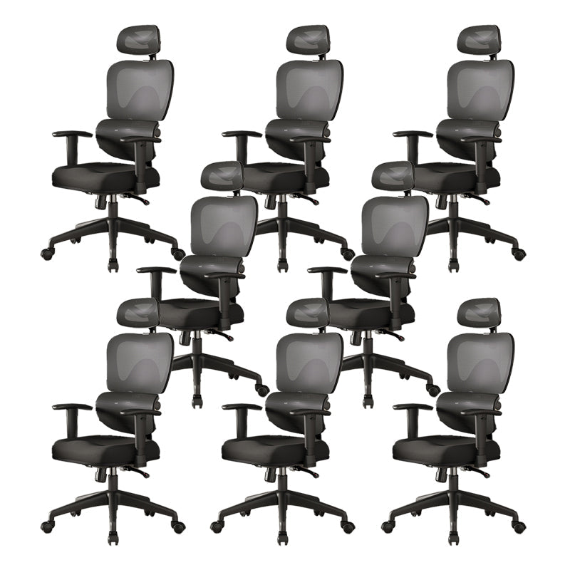 Mesh Ergonomic Adjustable Arms Office Chair High Back Home Task Chair Matte Black 8 Piece Set Without Footrest Clearhalo 'furn' 'furn_office_chair' 'Furniture' 'Office Chairs' 'Office Furniture' 'office_chair' 7345283
