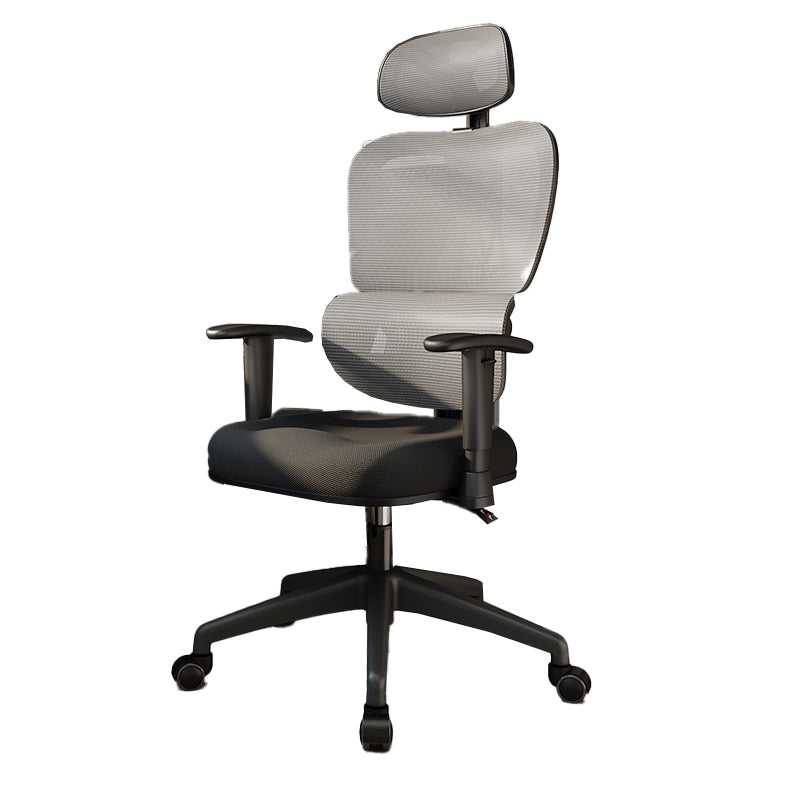 Mesh Ergonomic Adjustable Arms Office Chair High Back Home Task Chair Black-Gray 1 Piece Without Footrest Clearhalo 'furn' 'furn_office_chair' 'Furniture' 'Office Chairs' 'Office Furniture' 'office_chair' 7345284