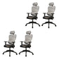 Mesh Ergonomic Adjustable Arms Office Chair High Back Home Task Chair Black-Gray 4 Piece Set Without Footrest Clearhalo 'furn' 'furn_office_chair' 'Furniture' 'Office Chairs' 'Office Furniture' 'office_chair' 7345286