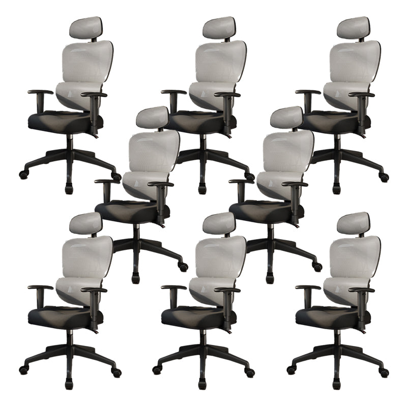 Mesh Ergonomic Adjustable Arms Office Chair High Back Home Task Chair Black-Gray 8 Piece Set Without Footrest Clearhalo 'furn' 'furn_office_chair' 'Furniture' 'Office Chairs' 'Office Furniture' 'office_chair' 7345288