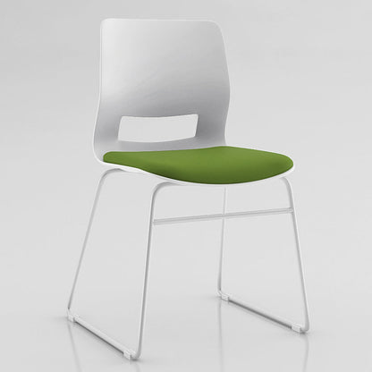 Contemporary Mid Back Office Chair White Frame Conference Chair