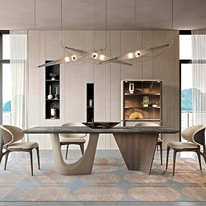 Double Pedestal Dining Room Table Contemporary Dinner Room Table