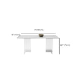 Rectangular Shaped Modern Office Table Stone Writing Desk in White/Grey