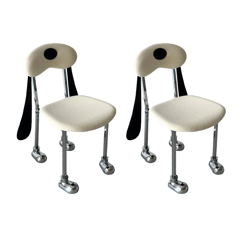 Stainless Steel Frame Armless Dining Chair Upholstered Side Chair for Home 2 Piece Set Clearhalo 'Dining Chairs' 'Dining Tables & Seating' 'dining_chair' 'furn' 'furn_dining_chair' 'Furniture' 'Kitchen & Dining Furniture' 7346265