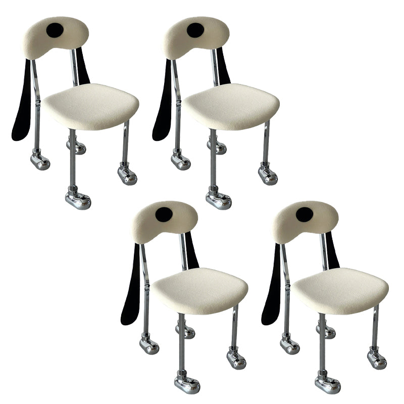 Stainless Steel Frame Armless Dining Chair Upholstered Side Chair for Home 4 Piece Set Clearhalo 'Dining Chairs' 'Dining Tables & Seating' 'dining_chair' 'furn' 'furn_dining_chair' 'Furniture' 'Kitchen & Dining Furniture' 7346266