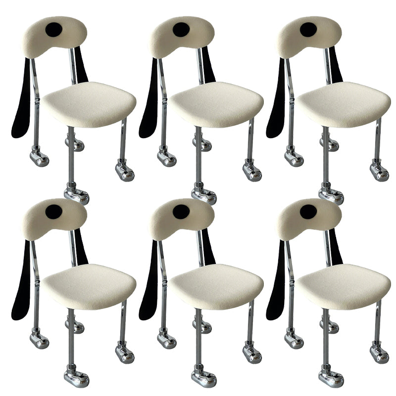 Stainless Steel Frame Armless Dining Chair Upholstered Side Chair for Home 6 Piece Set Clearhalo 'Dining Chairs' 'Dining Tables & Seating' 'dining_chair' 'furn' 'furn_dining_chair' 'Furniture' 'Kitchen & Dining Furniture' 7346268