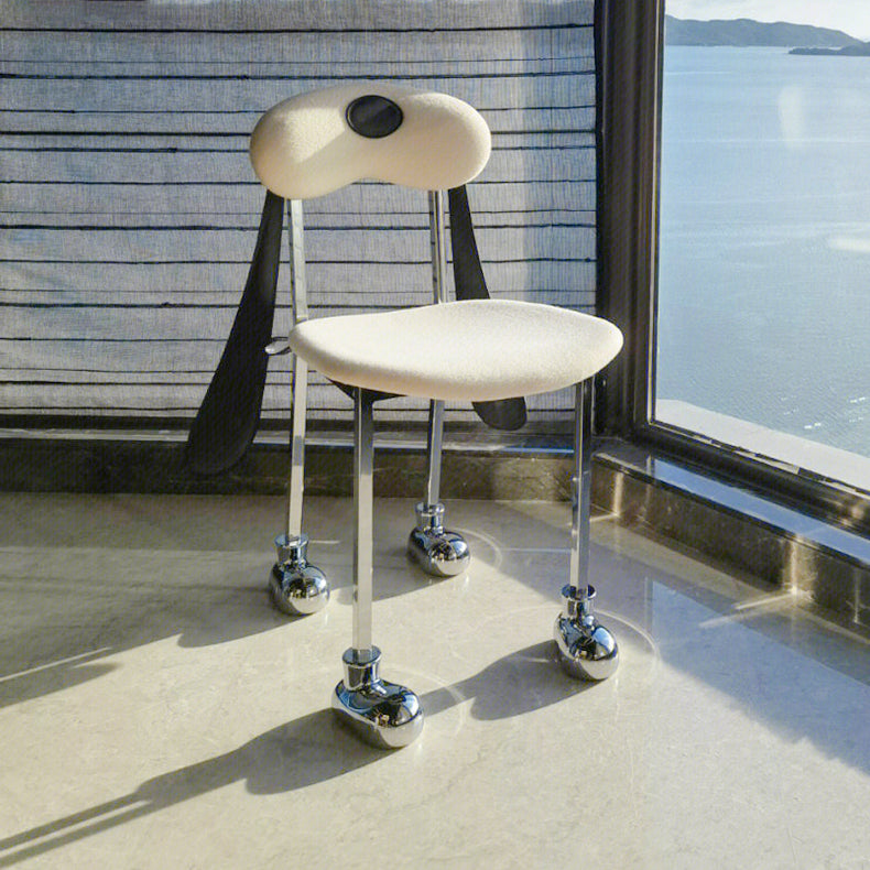 Stainless Steel Frame Armless Dining Chair Upholstered Side Chair for Home Clearhalo 'Dining Chairs' 'Dining Tables & Seating' 'dining_chair' 'furn' 'furn_dining_chair' 'Furniture' 'Kitchen & Dining Furniture' 7346269