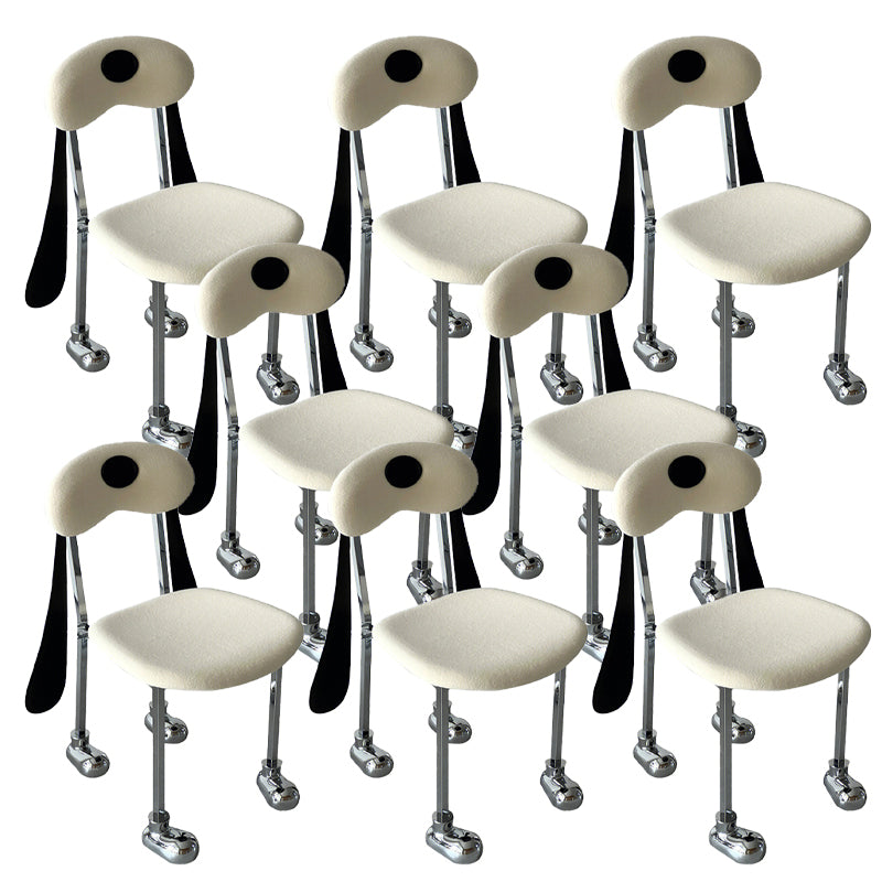 Stainless Steel Frame Armless Dining Chair Upholstered Side Chair for Home 8 Piece Set Clearhalo 'Dining Chairs' 'Dining Tables & Seating' 'dining_chair' 'furn' 'furn_dining_chair' 'Furniture' 'Kitchen & Dining Furniture' 7346270