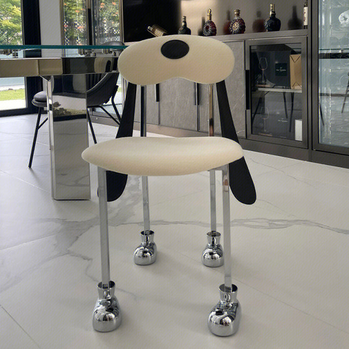 Stainless Steel Frame Armless Dining Chair Upholstered Side Chair for Home Clearhalo 'Dining Chairs' 'Dining Tables & Seating' 'dining_chair' 'furn' 'furn_dining_chair' 'Furniture' 'Kitchen & Dining Furniture' 7346271