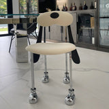 Stainless Steel Frame Armless Dining Chair Upholstered Side Chair for Home Clearhalo 'Dining Chairs' 'Dining Tables & Seating' 'dining_chair' 'furn' 'furn_dining_chair' 'Furniture' 'Kitchen & Dining Furniture' 7346271