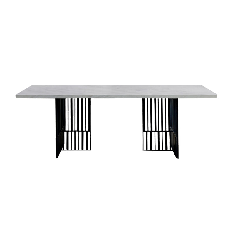 Rechthoekige eettafel Witte en zwarte eetkamer keukentafel