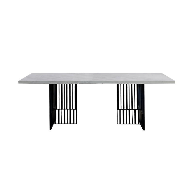 Rechthoekige eettafel Witte en zwarte eetkamer keukentafel
