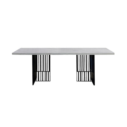 Rechthoekige eettafel Witte en zwarte eetkamer keukentafel