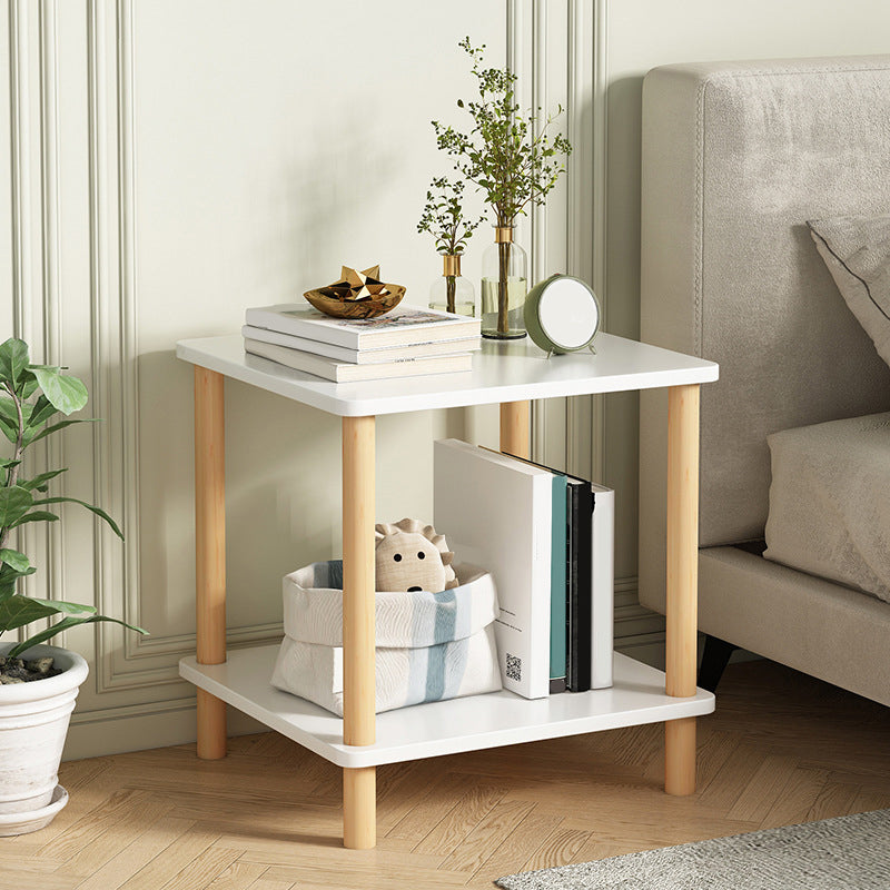 Eigentijdse accenttafel nachtkastje antieke afwerking bedkast met 2 planken