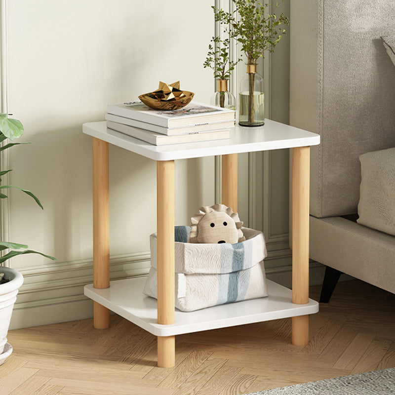 Eigentijdse accenttafel nachtkastje antieke afwerking bedkast met 2 planken