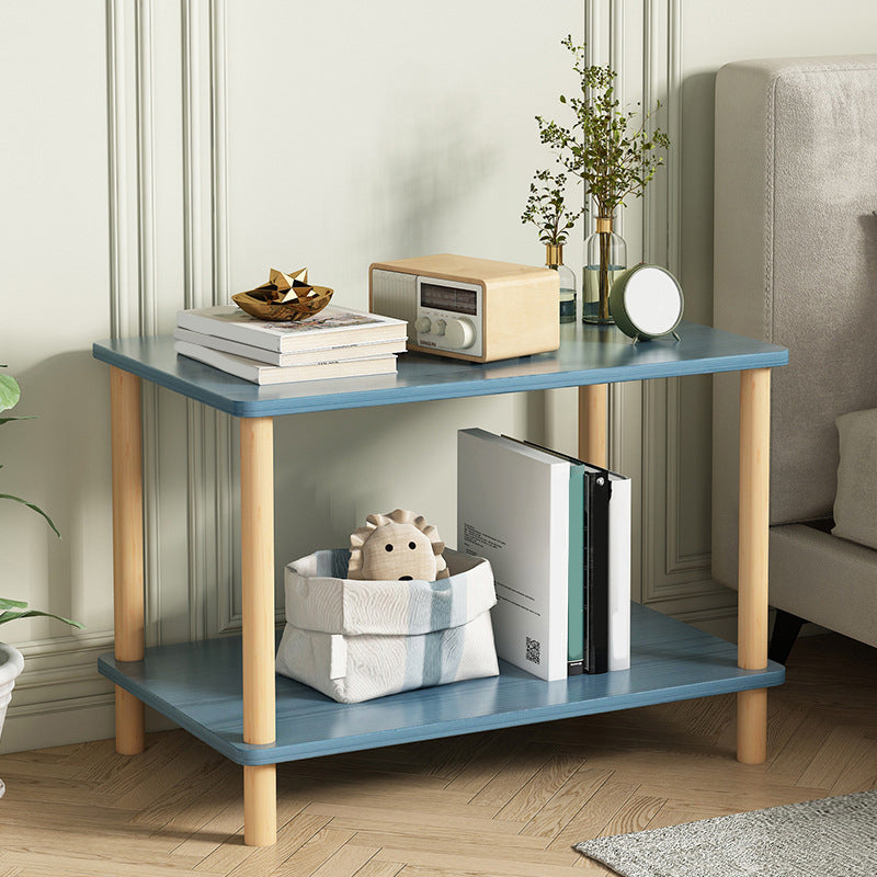 Eigentijdse accenttafel nachtkastje antieke afwerking bedkast met 2 planken