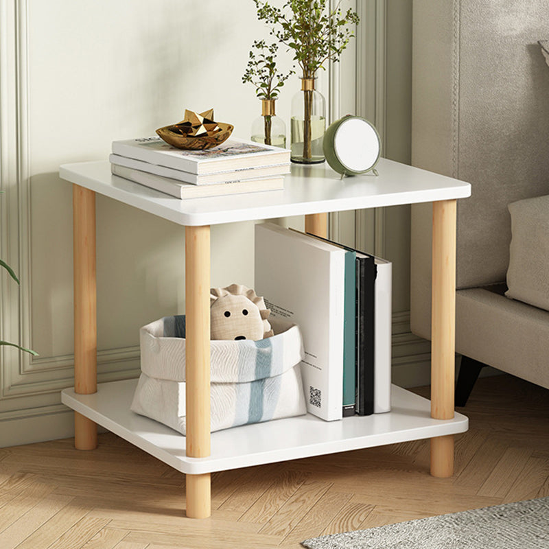 Eigentijdse accenttafel nachtkastje antieke afwerking bedkast met 2 planken