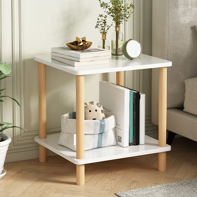 Eigentijdse accenttafel nachtkastje antieke afwerking bedkast met 2 planken