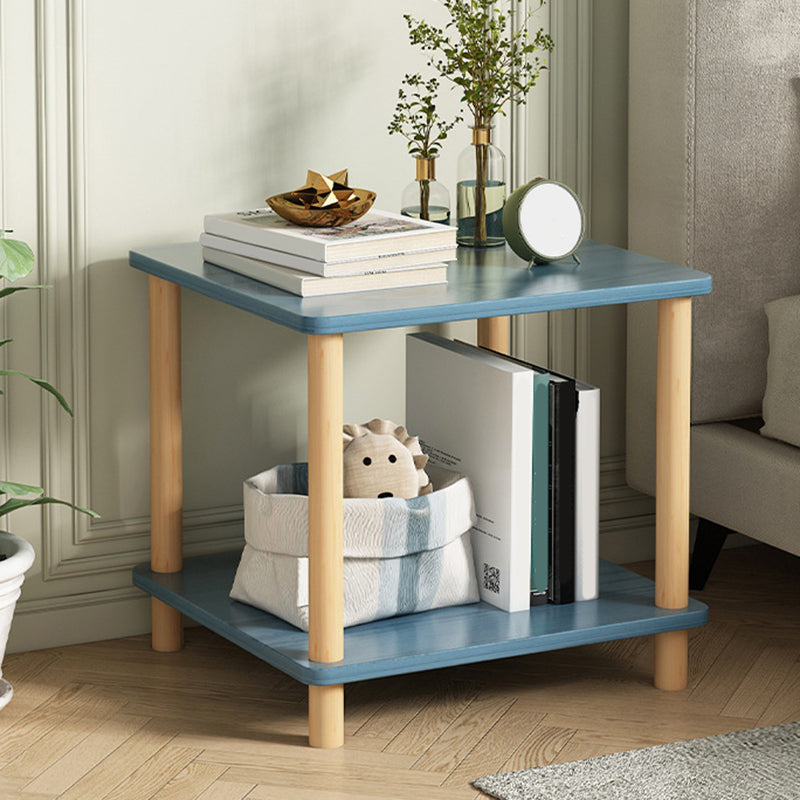 Eigentijdse accenttafel nachtkastje antieke afwerking bedkast met 2 planken