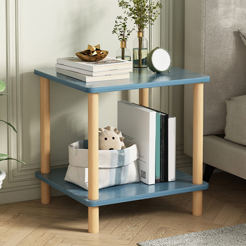 Eigentijdse accenttafel nachtkastje antieke afwerking bedkast met 2 planken