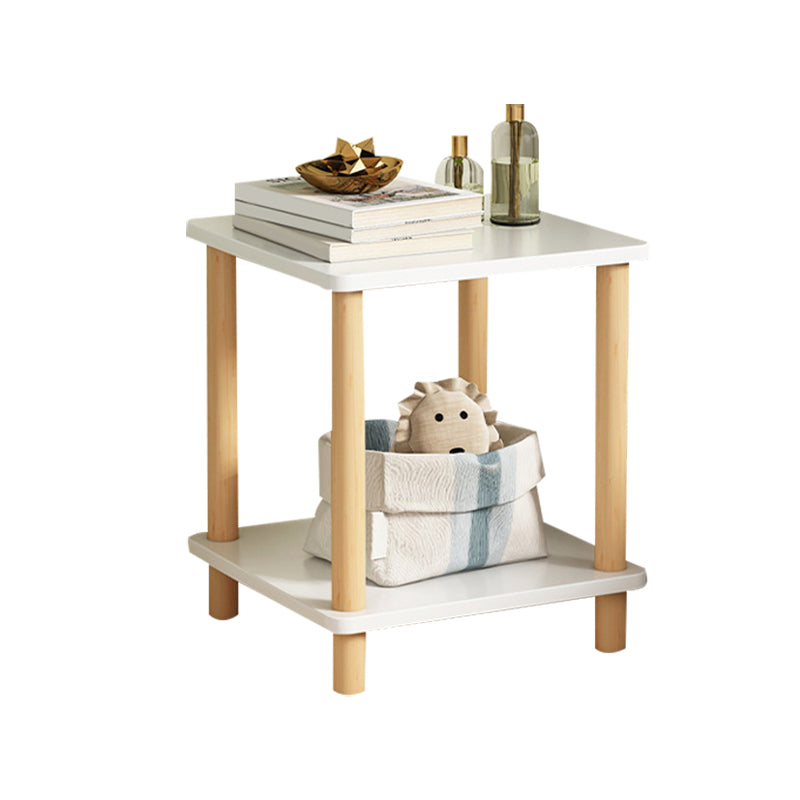 Eigentijdse accenttafel nachtkastje antieke afwerking bedkast met 2 planken