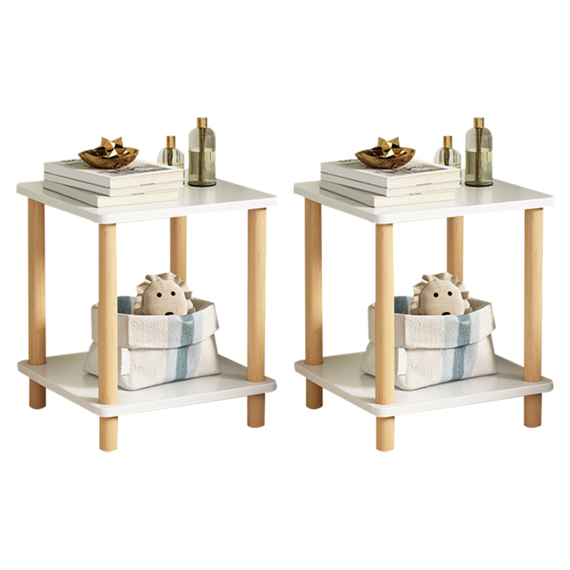 Eigentijdse accenttafel nachtkastje antieke afwerking bedkast met 2 planken