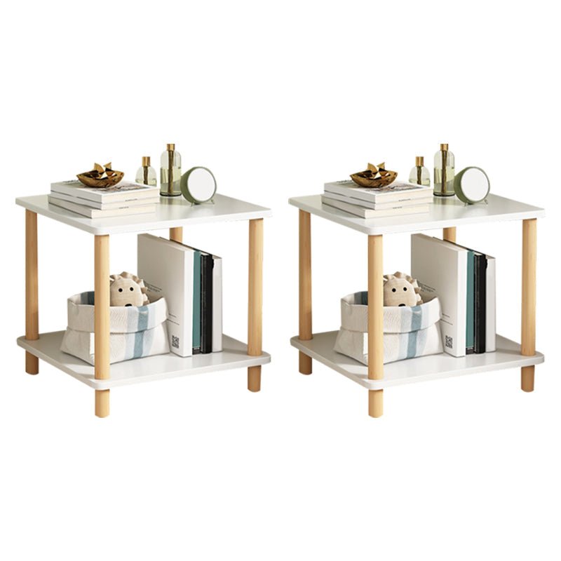 Eigentijdse accenttafel nachtkastje antieke afwerking bedkast met 2 planken