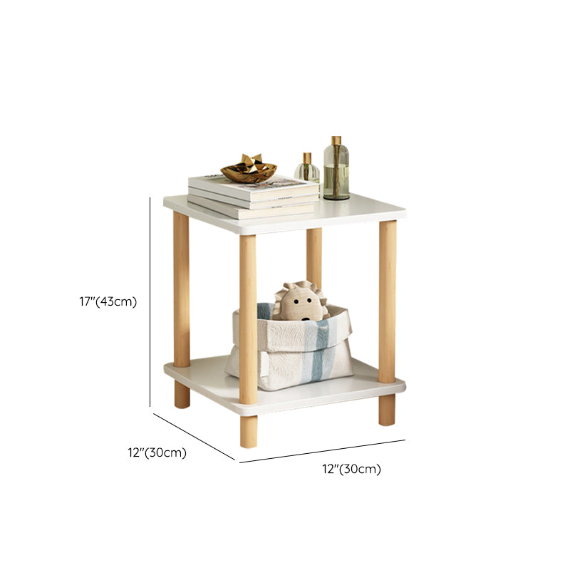 Eigentijdse accenttafel nachtkastje antieke afwerking bedkast met 2 planken
