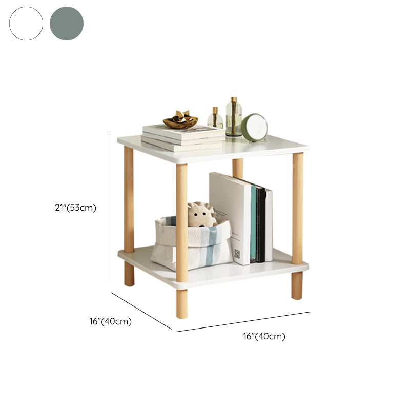 Eigentijdse accenttafel nachtkastje antieke afwerking bedkast met 2 planken