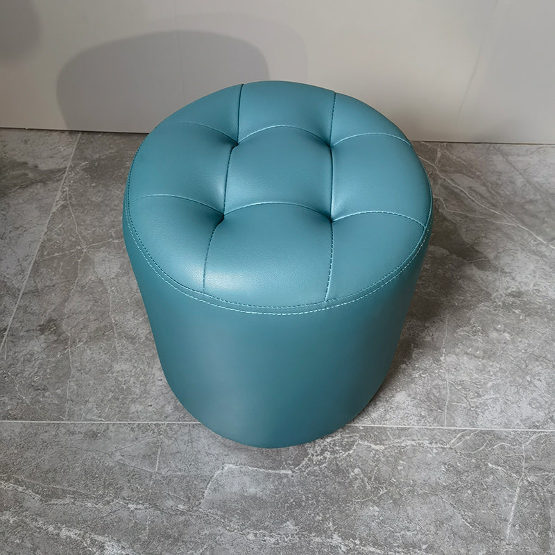 Modern Orange Pouf Water Resistant Round Pouf for Living Room Peacock Blue 1 Piece Clearhalo 'furn' 'furn_ottomans_poufs' 'Furniture' 'Living Room Furniture' 'Ottomans & Poufs' 'ottomans_poufs' 7346528